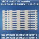 Новая Оригинальная Светодиодная лента для подсветки 9 шт.лот BBK 40LEM-3080 Skyworth 39 дюймов 39E320W Светодиодная лента SW 39 3228 05 REV1.1 120814 420 мм (art.: 3920bbf017aeb)